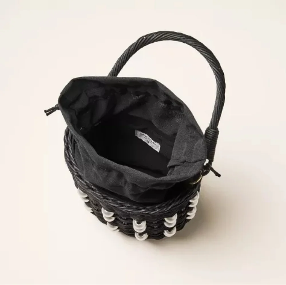 Kate Spade Pearl Embellished Basket Bucket Bag Limited Edition NWT